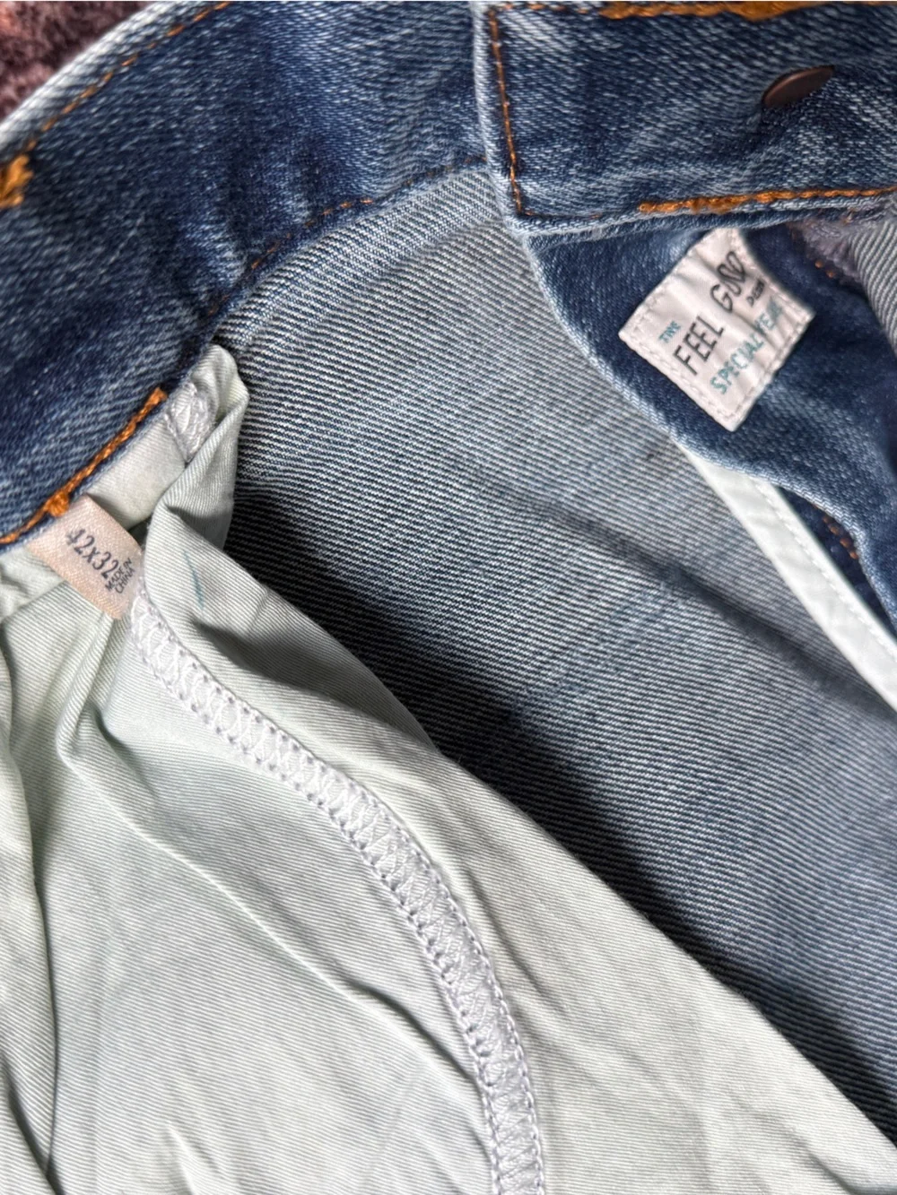 Faherty Light Blue Men’s Jeans Organic Cotton Slim Straight